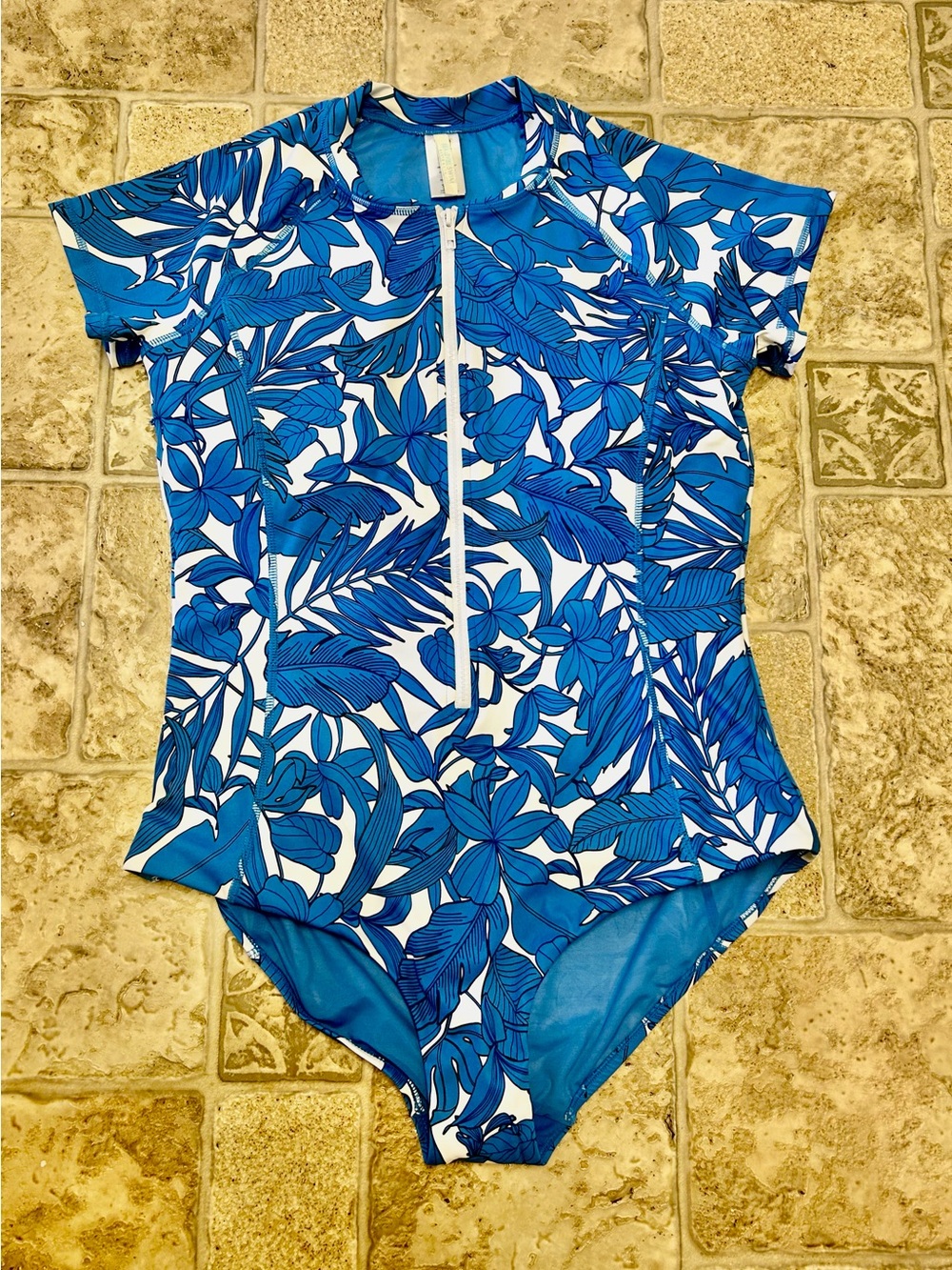 Sea Level Short Sleeve Front Zip Swimsuit NWOT